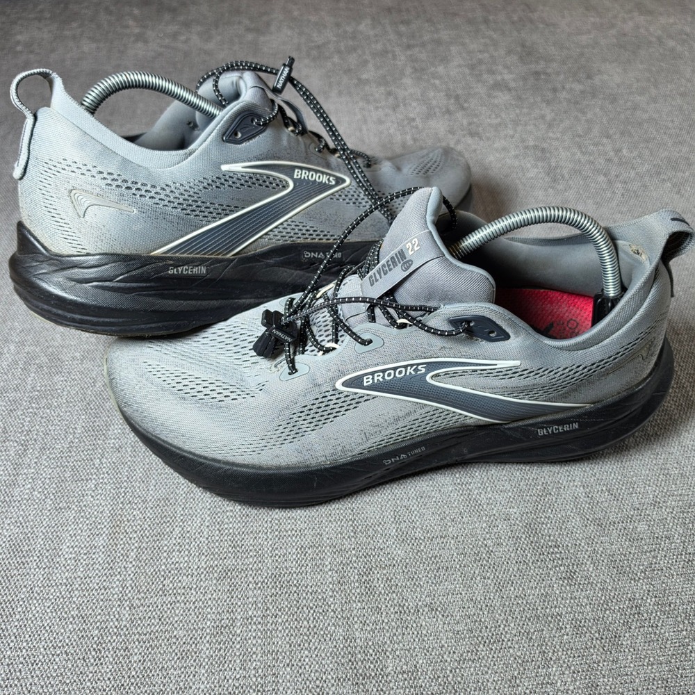 Brooks Glycerin 22 Mens 15 Grey 1104451D078 DNA Tuned Running Shoes